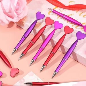 Heart-Shaped Ballpoint Pens -Set of 5 NEW